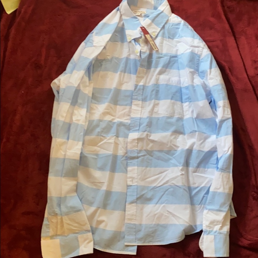 Stripes long sleeve bottom up shirt